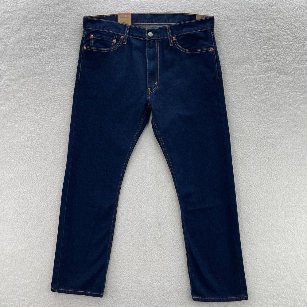 Levis 513 Jeans Mens 36x30 Blue Slim Straight Dark Wash Stretch Preppy Cowboy